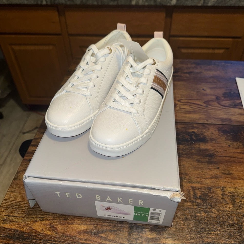 Ted Baker White and Brown Sneakers